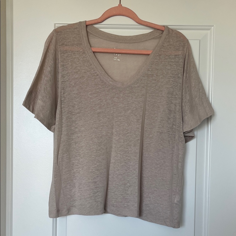 Basic Scoop Neck Tee - Taupe